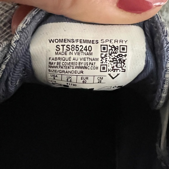 Sperry Women's Crest Vibe Mini Check Sneaker - Blue/White - Size 9M - Picture 3 of 3